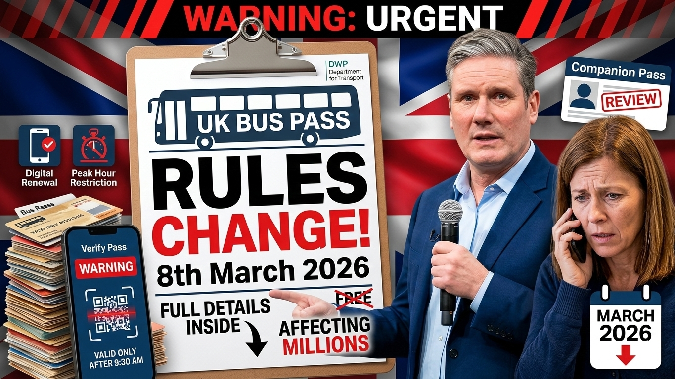 UK Bus Pass Rules Change From 8th March 2026 – Full Details Inside